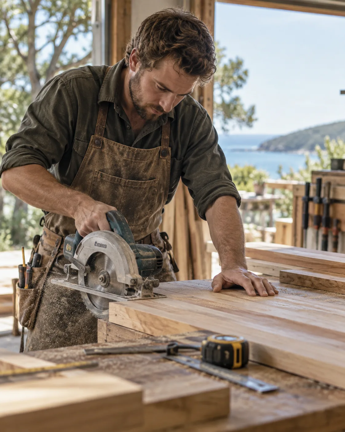 Illustrative photograph showing work in carpenters
